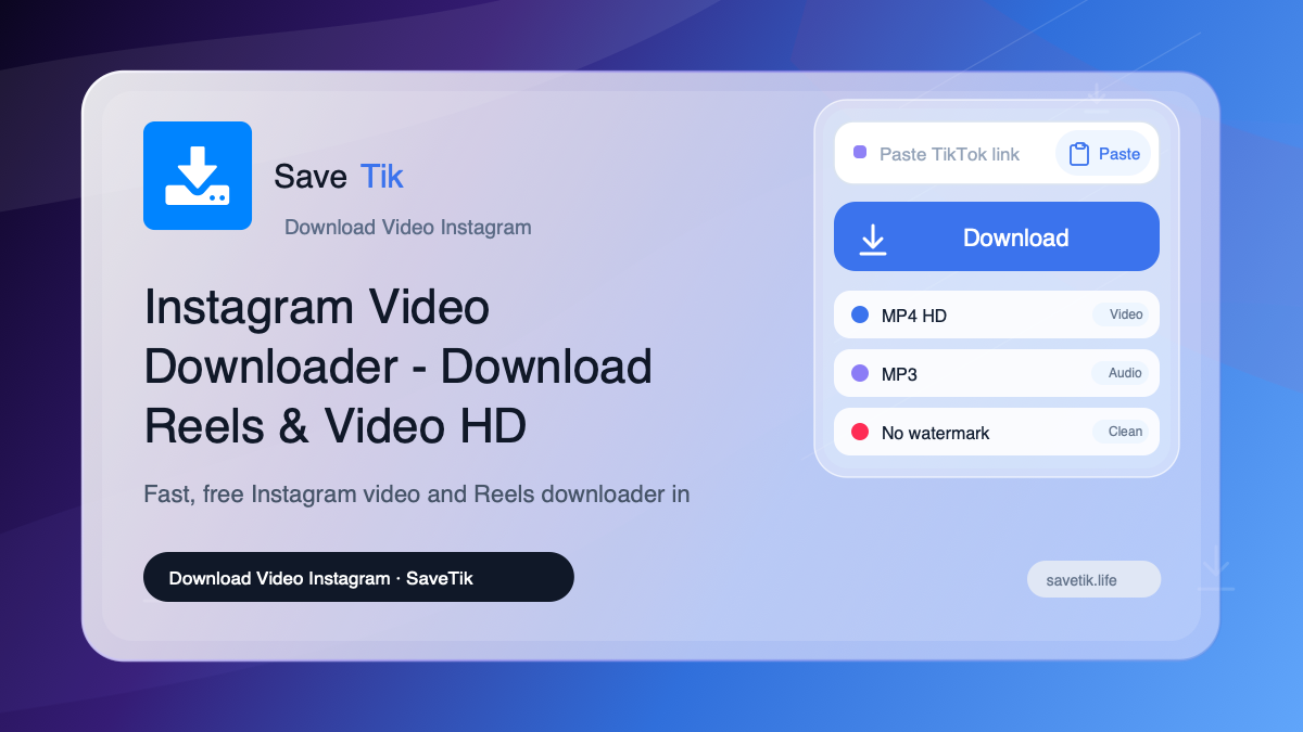 Instagram Video Downloader - Download Reels & Video HD