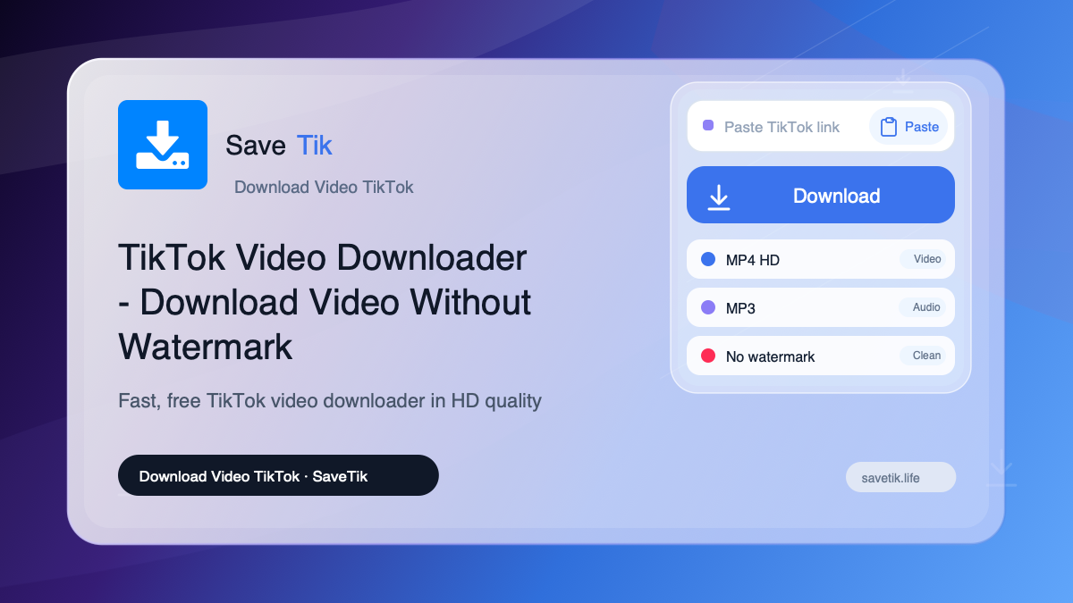 TikTok Video Downloader - Download Video Without Watermark