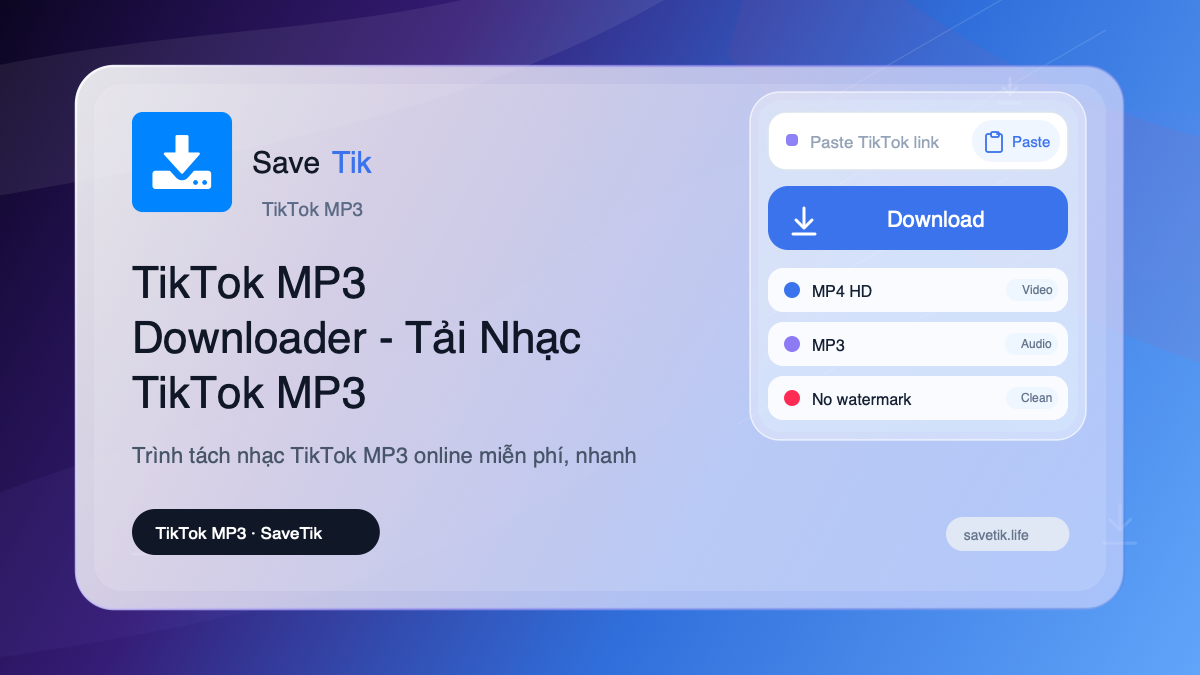 TikTok MP3 Downloader - Tải Nhạc TikTok MP3