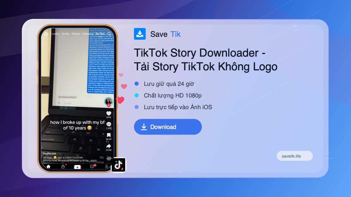 TikTok Story Downloader - Tải Story TikTok Không Logo